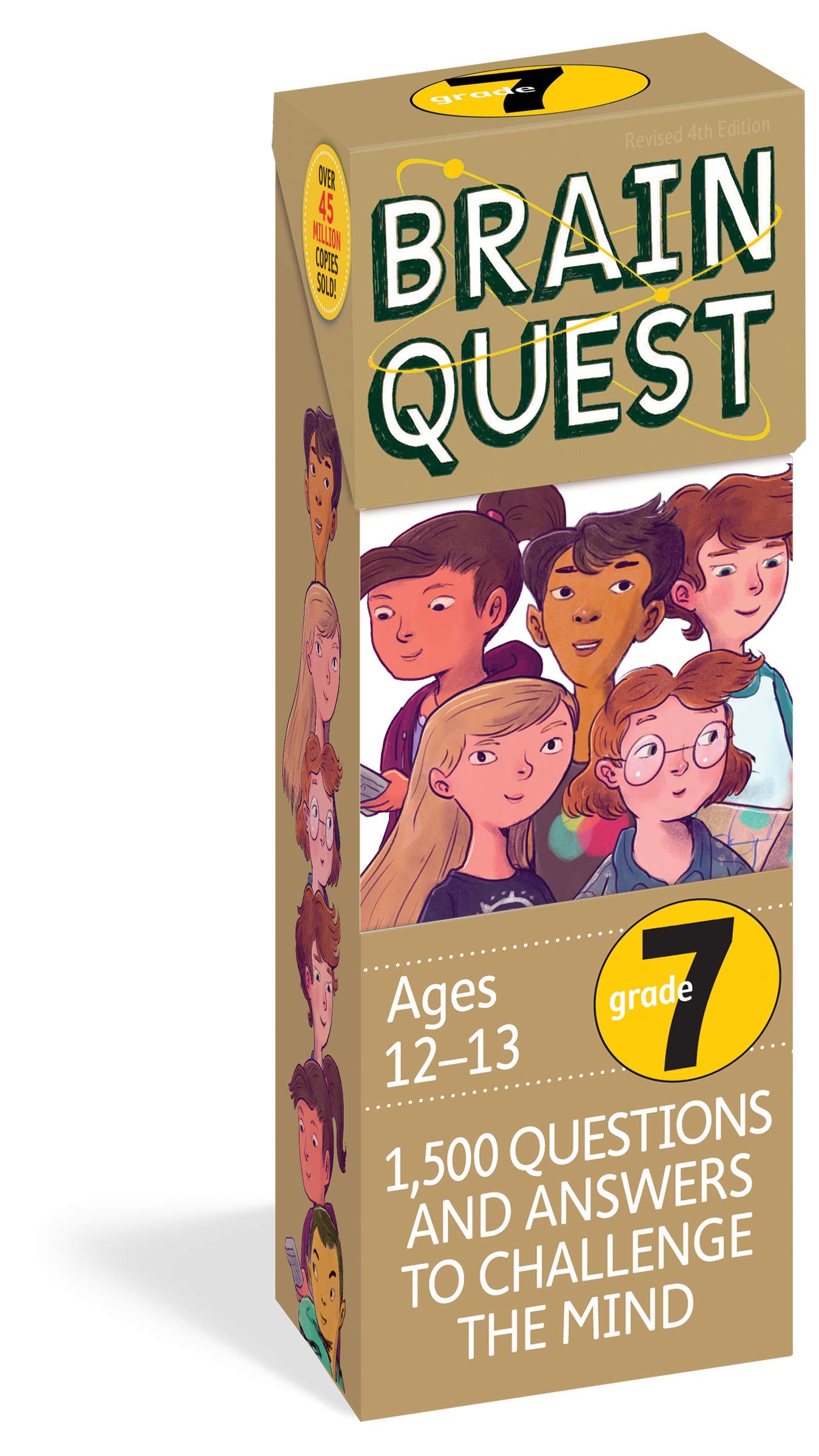 现货 大脑任务 七年级 12-13岁 卡片书 新版 第四版 英文原版 Brain Quest Grade 7 认知智力开发卡片书 美国学前全科练习获奖系列