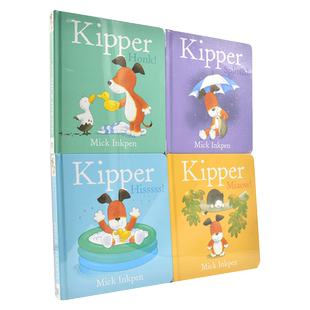 现货 小狗奇普四本纸版书套装 儿童绘本故事纸板书 英文原版 Kipper Story Board 亲子阅读 凯特·格林纳威大奖得主米克·英克潘