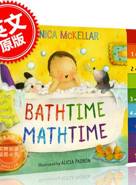 现货 边洗澡边学数学 英文原版 儿童绘本 纸板书 数学启蒙 2-5岁 Bathtime Mathtime