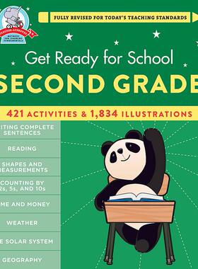 现货 入学准备 二年级 英文原版 Get Ready for School: Second Grade 学前教育练习册 高频词汇 数学 阅读理解 科学基础练习