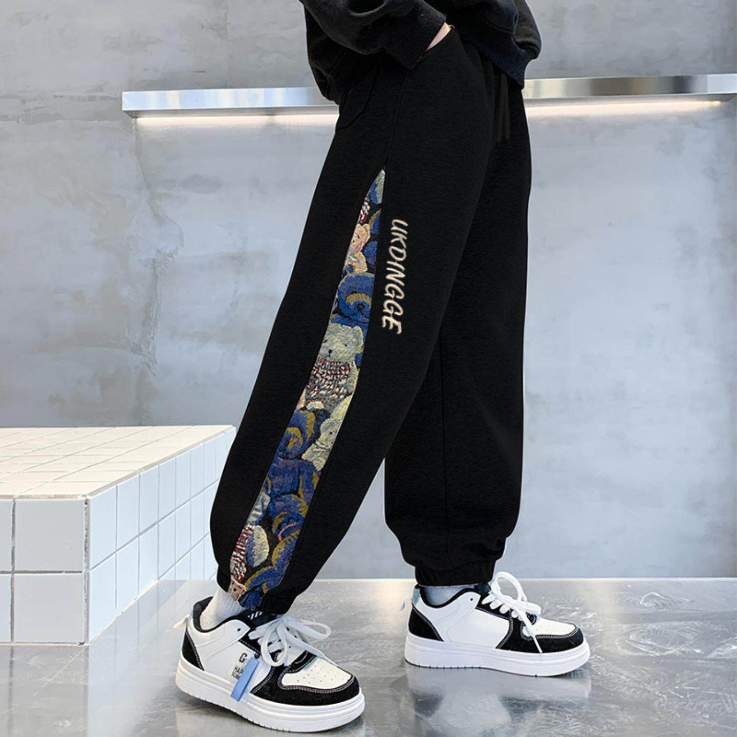 男童春装裤子2026新款中大童秋冬款运动长裤男孩加厚加绒卫裤潮棉