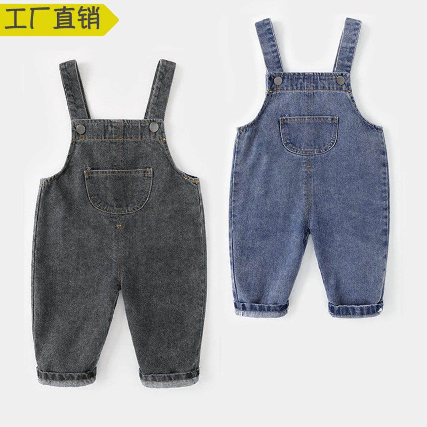 宝宝牛仔背带裤春秋装婴儿洋气时尚新款裤子男童可爱长裤春季韩版