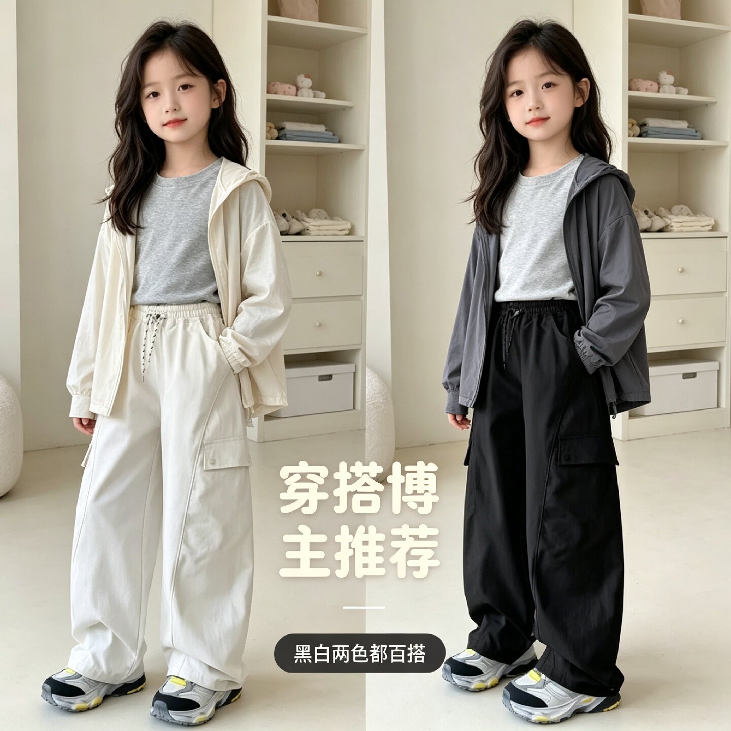 童装女童速干工装休闲裤2026新款