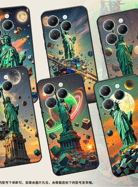 适用传音TecnoPova3手机壳InfinixSmart8保护套Hot40自由女神像LF7n轻薄Pova6Pro耐磨X6525硅胶Li9磨砂壳