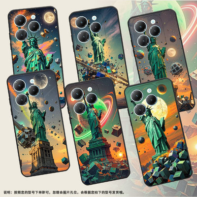 适用传音TecnoPova3手机壳InfinixSmart8保护套Hot40自由女神像LF7n轻薄Pova6Pro耐磨X6525硅胶Li9磨砂壳