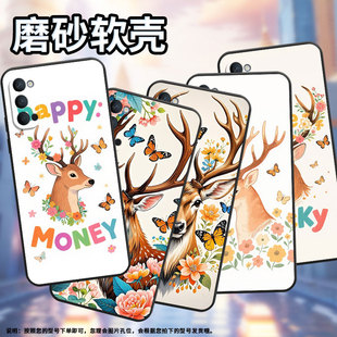适用OPPOReno2Z手机壳10x黑色PCCM00商务0pp0RenoAce保护套Ace2鹿头侧影Reno4Z高级PCKM70轻薄Reno5软壳