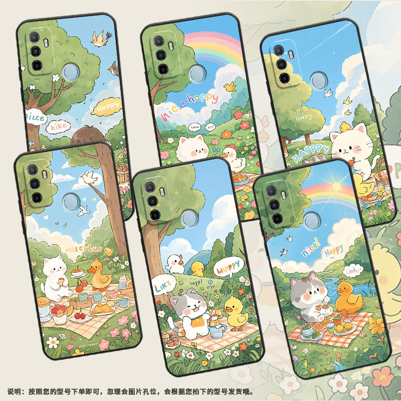 适用OPPOA1K手机壳CPH1923A11x磨砂壳CPH1803小鸭子野餐A5耐磨2020男女A9x软壳0pp0A7皮套A8高级A12保护套