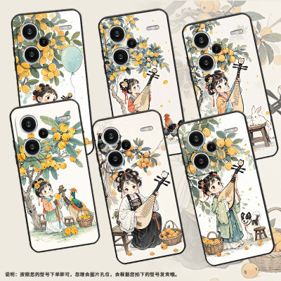 适用红米note13pro+手机壳超薄note14proQ版画风23090ra98c全包边redminote14pro保护套24090ra29c磨砂壳