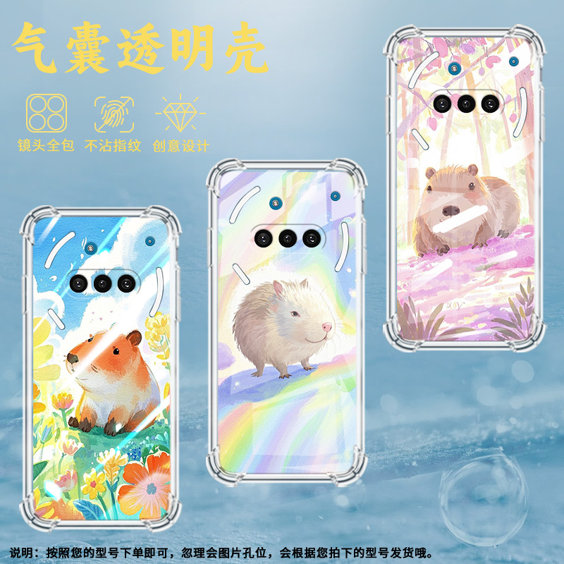 适用NothingPhoneCMF2Pro手机壳Phone3APro防摔Q版水豚气囊壳Phone3A中国风NothingPhone3硅胶保护套