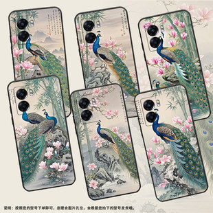 适用OPPOOA57S手机壳4G2022国外PFTM20硅胶0pp0A58x纯黑色CPH2577高级A80/A74/A77防摔5G七彩孔雀保护套