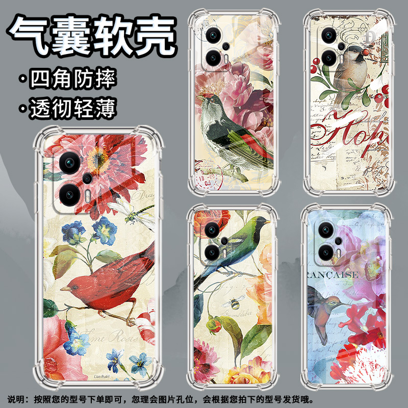适用小米PocoX2手机壳小米PocoX3栀子花PocoX3NFC+气囊壳小米PocoX3Pro防摔小米PocoX3NFC高级感保护套