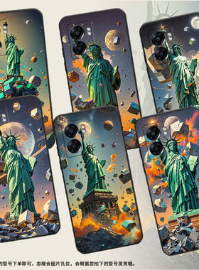 适用oppoa57手机壳4g2022国外pftm20硅胶0pp0a76纯黑色cph2577高级a60/a77防摔5g轻薄a74自由女神像保护套