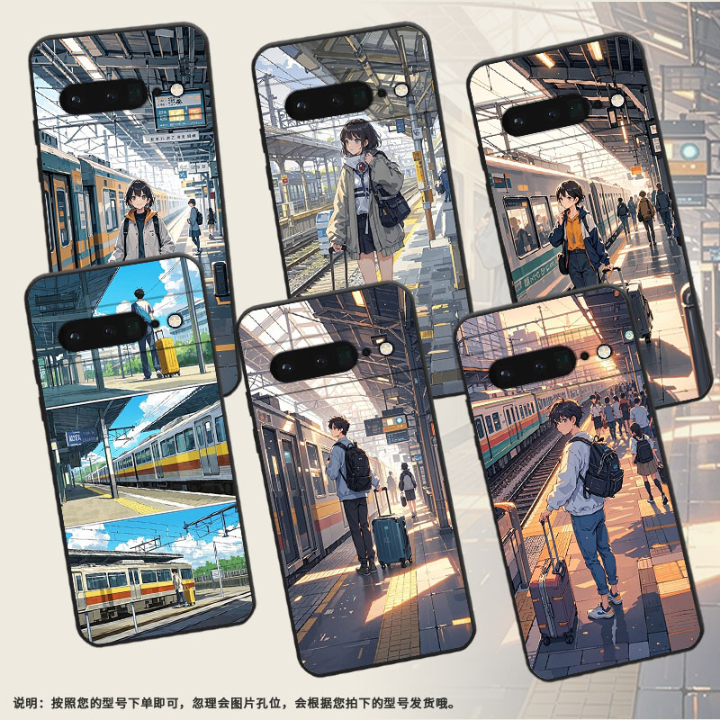 适用谷歌PixeL6Pro手机壳GLUOG不掉色GooglePixel7Pro保护套GP4BC拖着行李箱PixeL6Pro全包边高级简约磨砂壳