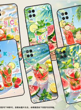 适用RealmeNarzo30手机壳NarzoN53黑色RMX3430西瓜冰饮真我Narzo50i保护套50iPrime防摔RMX3761硅胶软壳