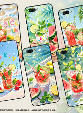 适用OPPOR9手机壳R9ｍ防摔X9079R11超薄0pp0R11sPlus保护套R15x商务R17/A57高级CPH1715时尚夏天冰饮外壳