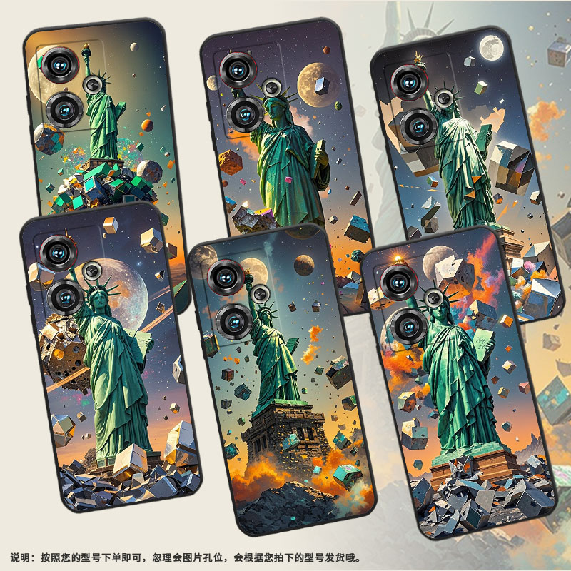 适用努比亚Z40Pro手机壳NX701J防摔自由女神像全包边保护套NX711J超薄努比亚Z50Ultra个性NX712J高级感软壳