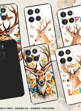 适用MOTOEdge60sPro手机壳Edge60Stylus鹿头侧影高级感MotoGstylus5G2025磨砂壳Edge60Fusion商务保护套