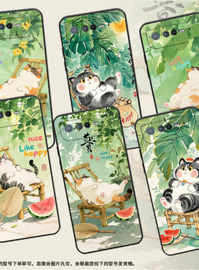 适用华硕ROG6手机壳AI2201_D全包边ROG7软壳AsusROGPhone8耐磨9Pro商务可爱的大肥猫AI2205_C硅胶ROG9保护套