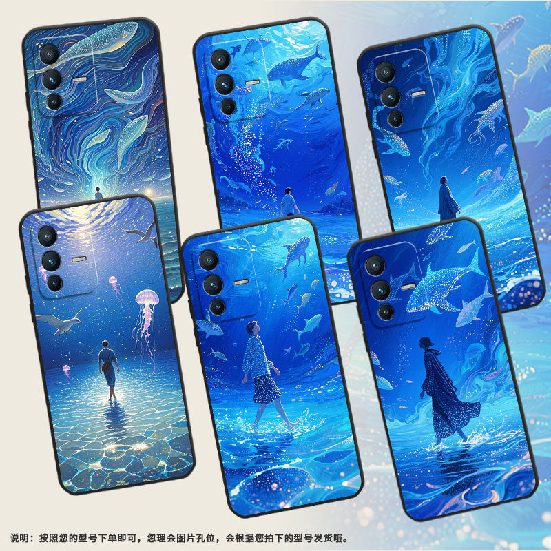 适用vivoV7手机壳V7Plus硅胶V11高级V15流体油画V2025保护套viviV21防摔V25商务V2428时尚V40SE耐磨男女款