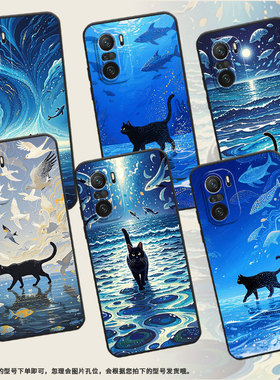 适用小米POCOF3手机壳POCOF4防摔爆F4GT海面的黑猫XiaomiPOCOF5商务POCOF6Pro/F6高级感24069PC21G保护套