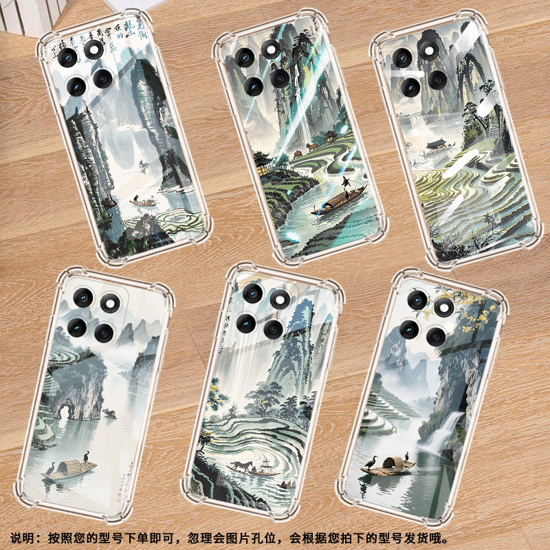 适用摩托罗拉Edge60s手机壳MotoG86Power潮流水墨桂林Edge60Fusion气囊壳G96硅胶摩托罗拉G100Pro保护套