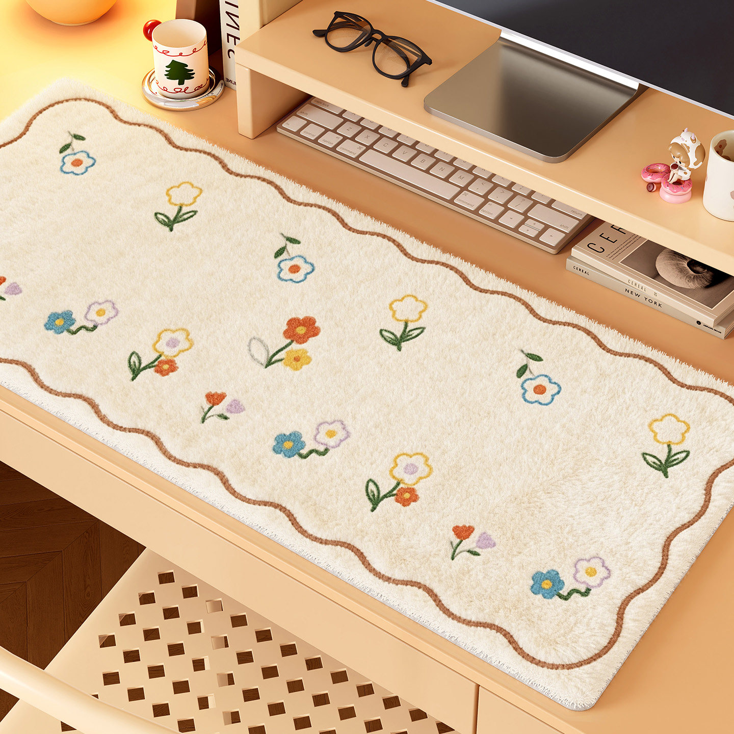 仿羊绒键盘垫桌垫办公室电脑加绒鼠标垫学生书桌毛绒防冻手台面垫,居家布艺,桌布,淘宝优惠券,粉丝福利购,淘宝优惠卷