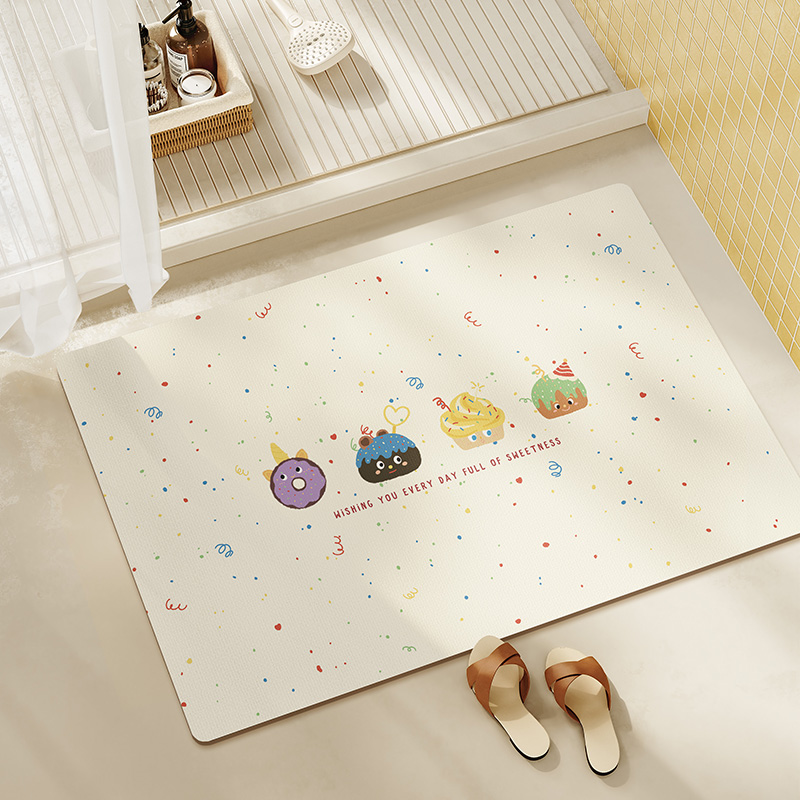 浴室地垫硅藻泥卫生间吸水防滑脚垫厕所淋浴门口家用门垫速干地毯