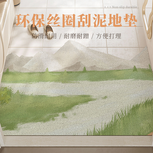入户地垫高级感进门蹭土丝圈脚垫耐脏脚踏垫家用异形玄关防滑门垫