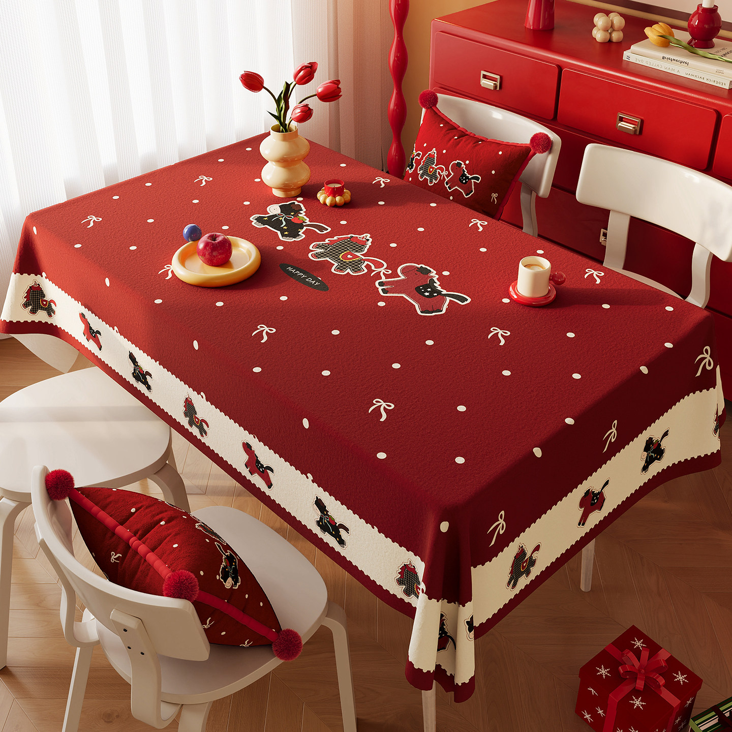 新年桌布2026马年防水防烫免洗餐桌布红色喜庆氛围感盖布茶几台布,居家布艺,桌布,淘宝优惠券,粉丝福利购,淘宝优惠卷