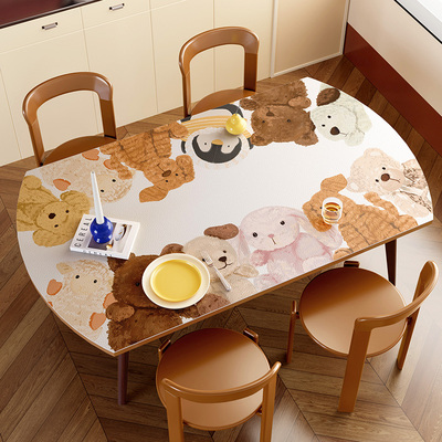 米迪莎椭圆形桌垫防水防油免洗