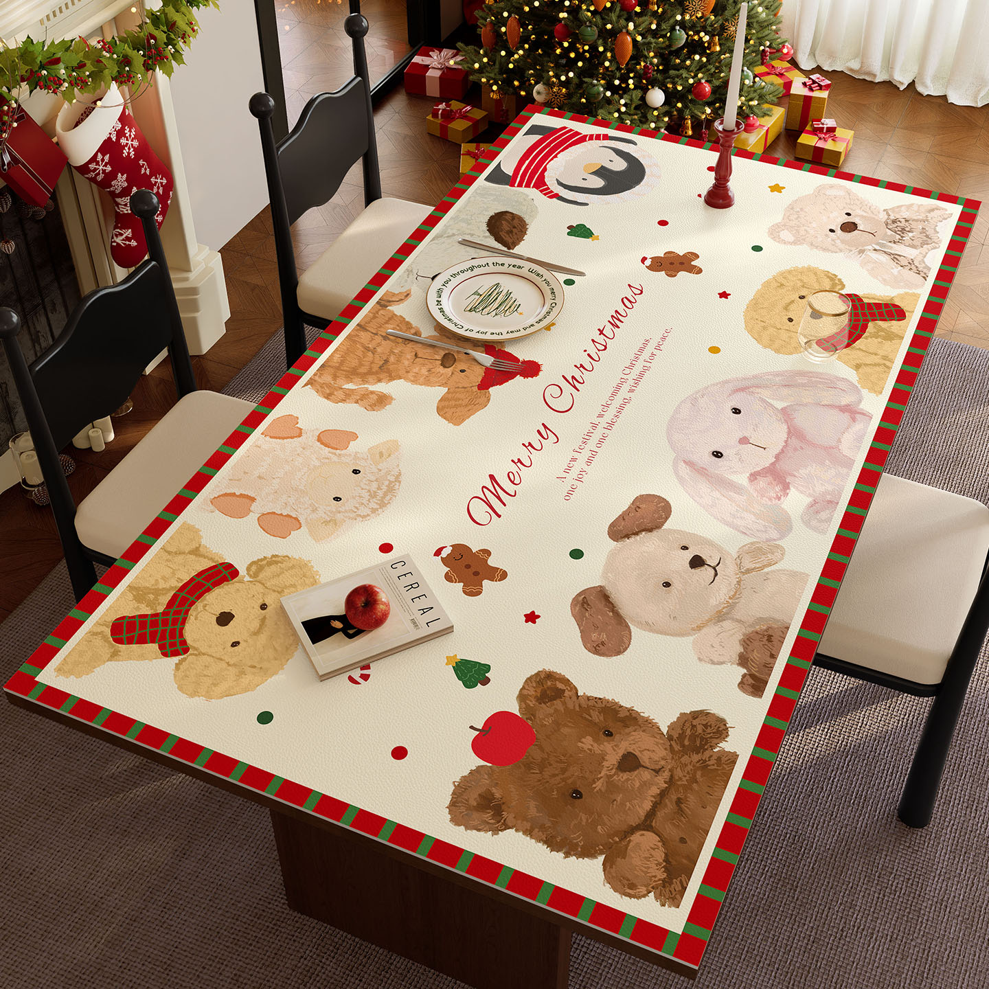 圣诞节餐桌垫防水防油免洗氛围感