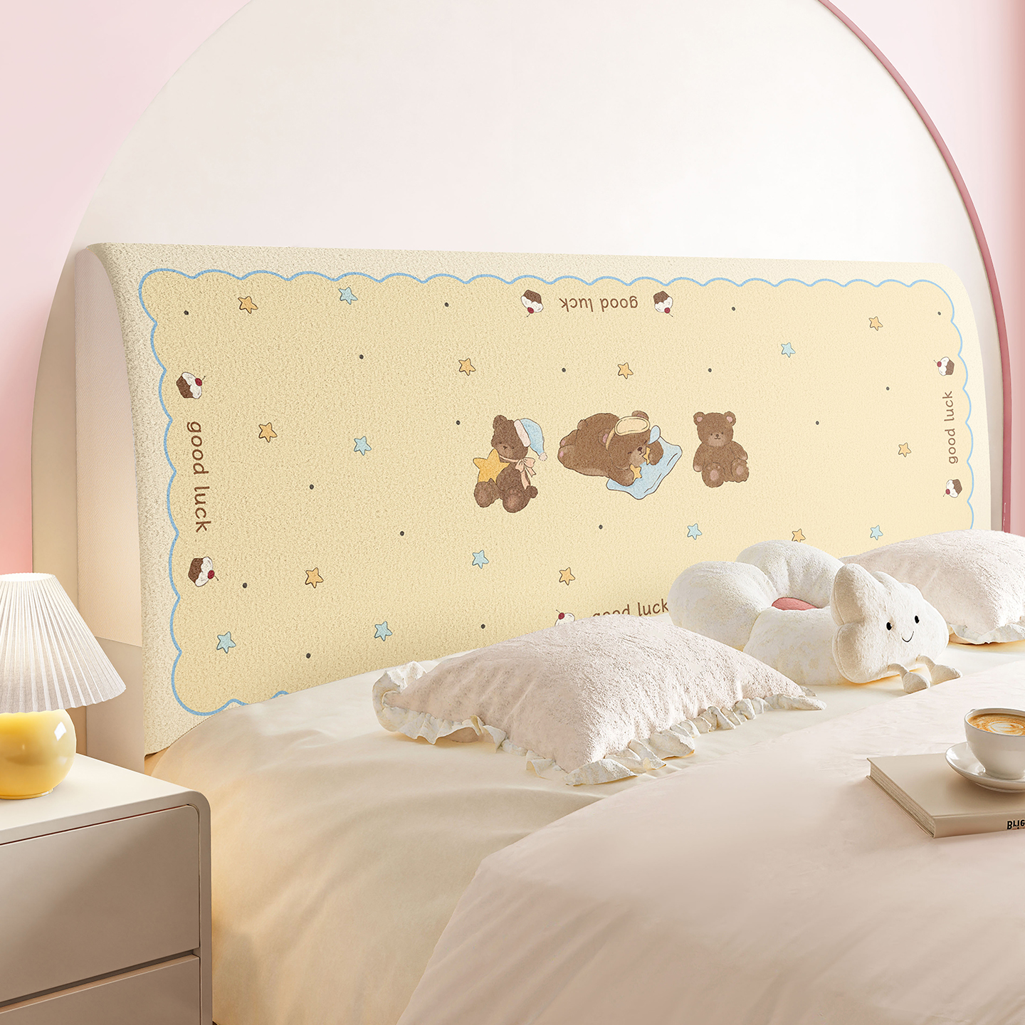 卡通小熊床头套罩2025新款通用