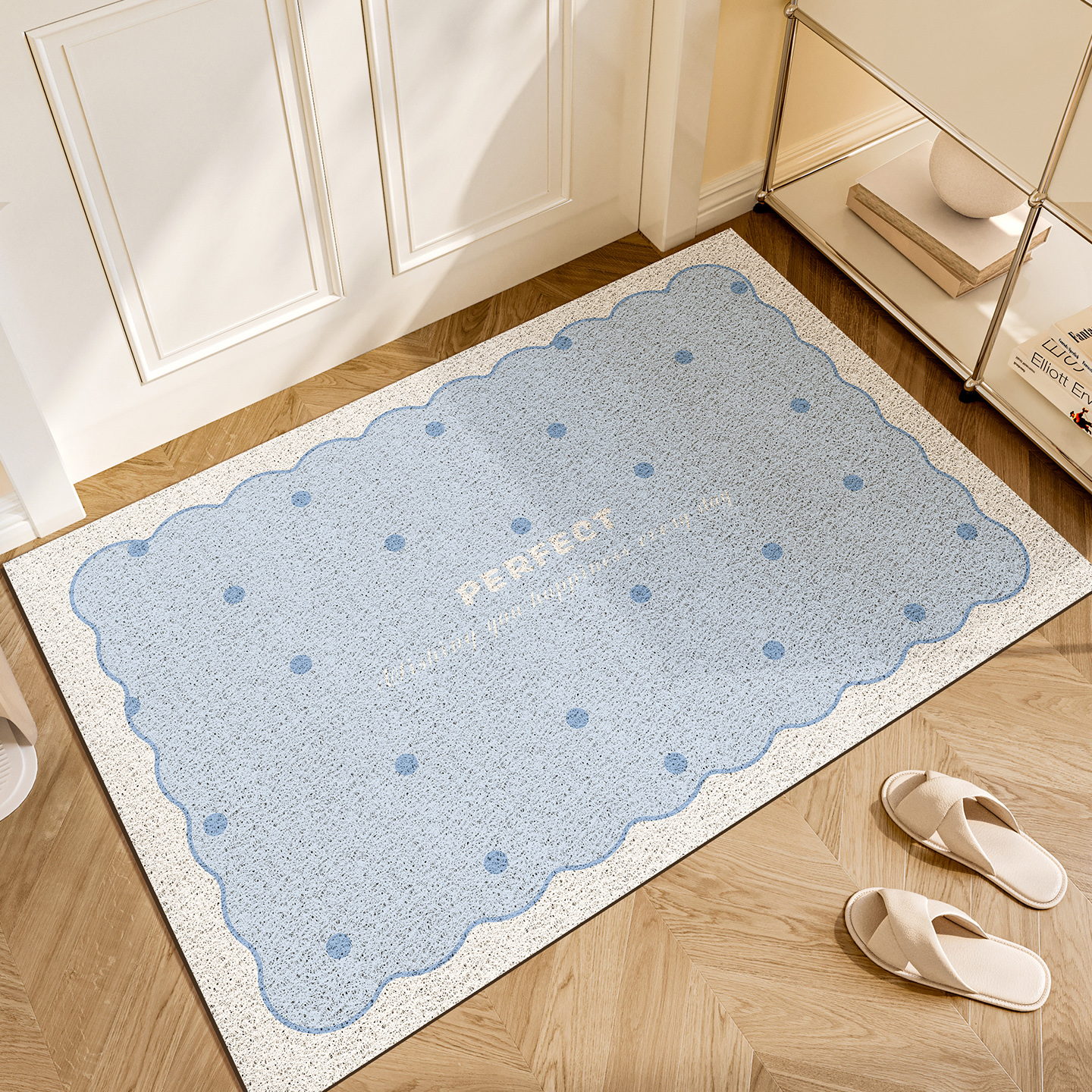 奶油风入户门地垫玄关蹭土脚垫