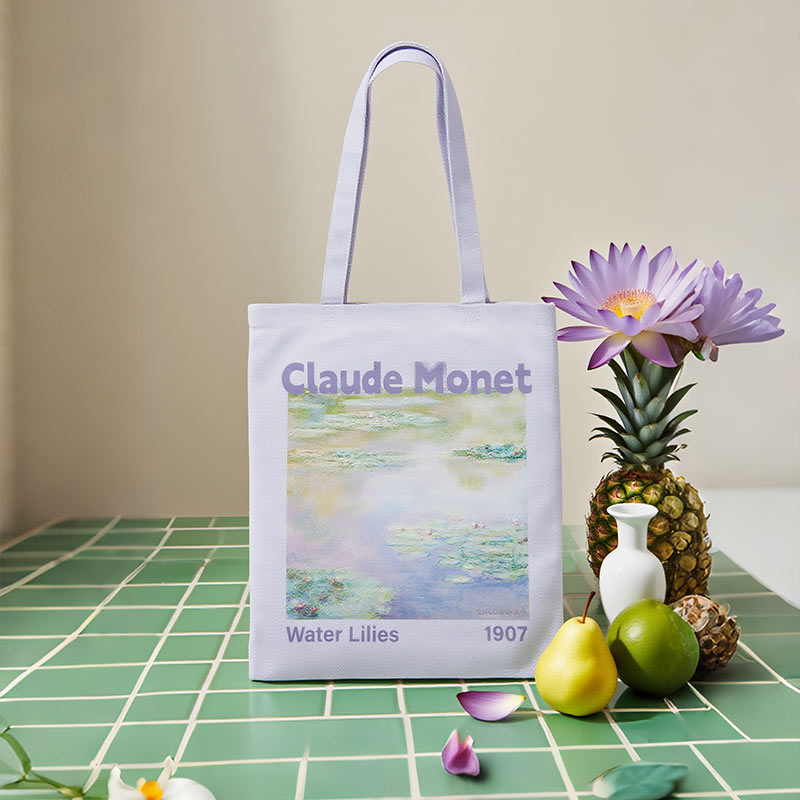 莫奈睡莲文创帆布单肩包