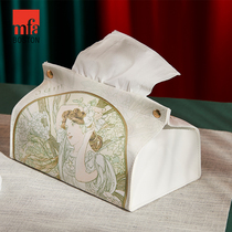 MFA波士顿美术博物馆穆夏系列纸巾盒桌面收纳宫廷轻奢风创意礼物