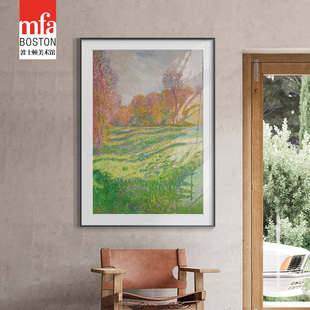 饰画客厅挂画乔迁礼物 MFA波士顿美术博物馆莫奈系列吉维尼草地装