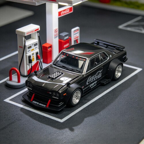 拓意1/64仿真日产天际线GT-R V8 DRIFT HAKOSUKA合金汽车模型摆件