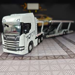 1:50仿真斯堪尼亚全合金滑行运输车模型静态汽车摆件收藏平板卡车