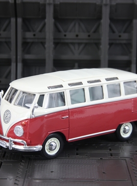 1:25仿真Volkswagen Van Samba合金复古巴士模型汽车摆件收藏礼物