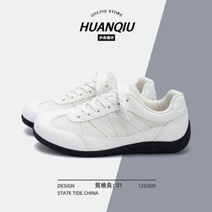 环球透气德训鞋男款2026新款夏季白色鞋子男百搭休闲通勤夏天板鞋