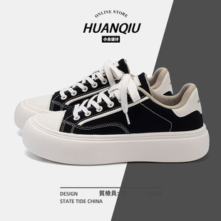 2025新款 男款 夏季 透气低帮男鞋 子 环球男式 百搭休闲厚底帆布鞋 板鞋