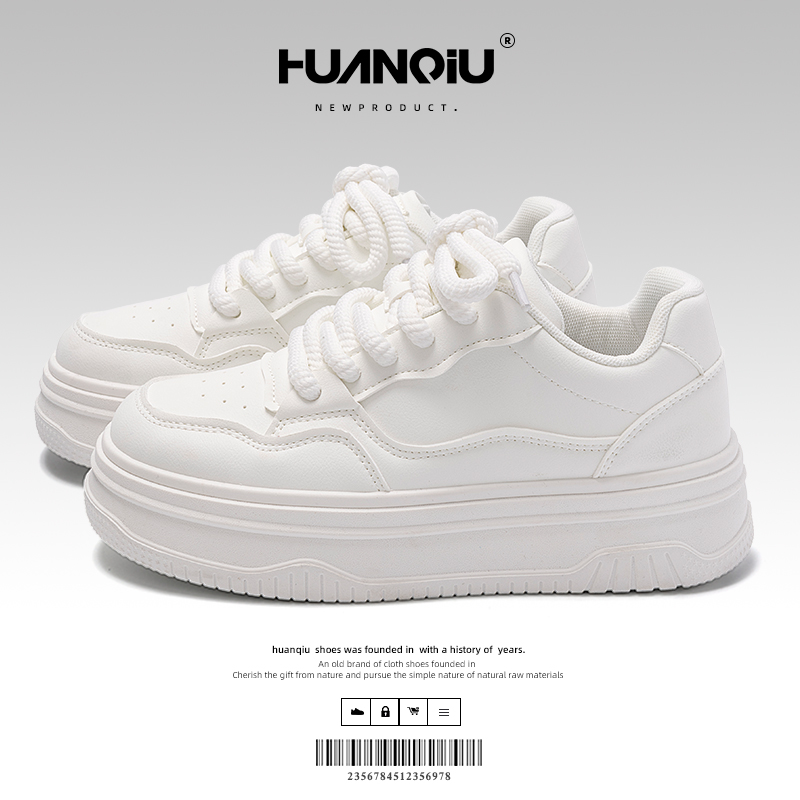 环球配裙子小白鞋女款2025秋季新款百搭厚底女鞋ins潮休闲板鞋子