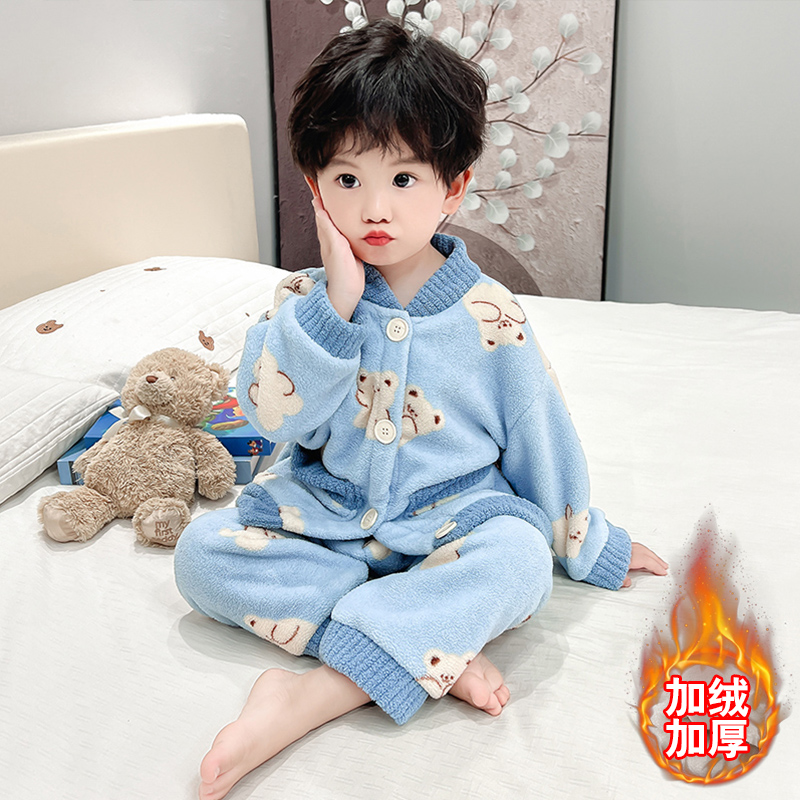小童加绒加厚儿童法兰绒男孩
