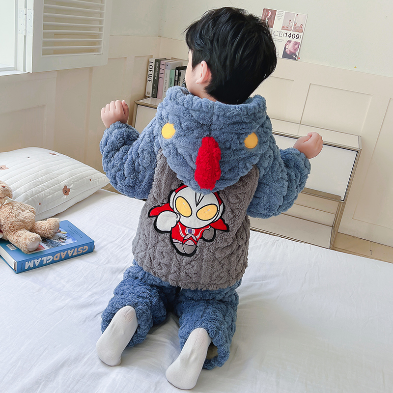 男童宝宝珊瑚绒家居服套装