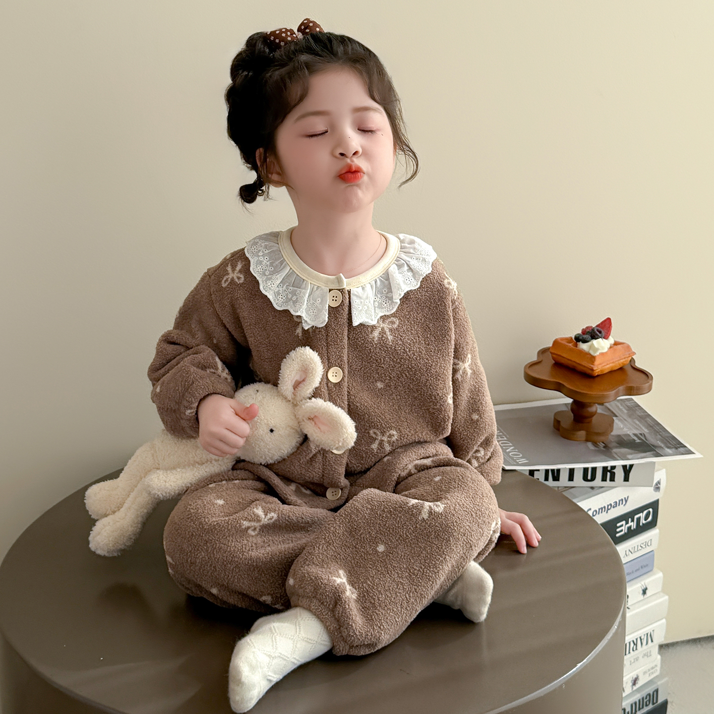 女童法兰绒保暖睡衣套装