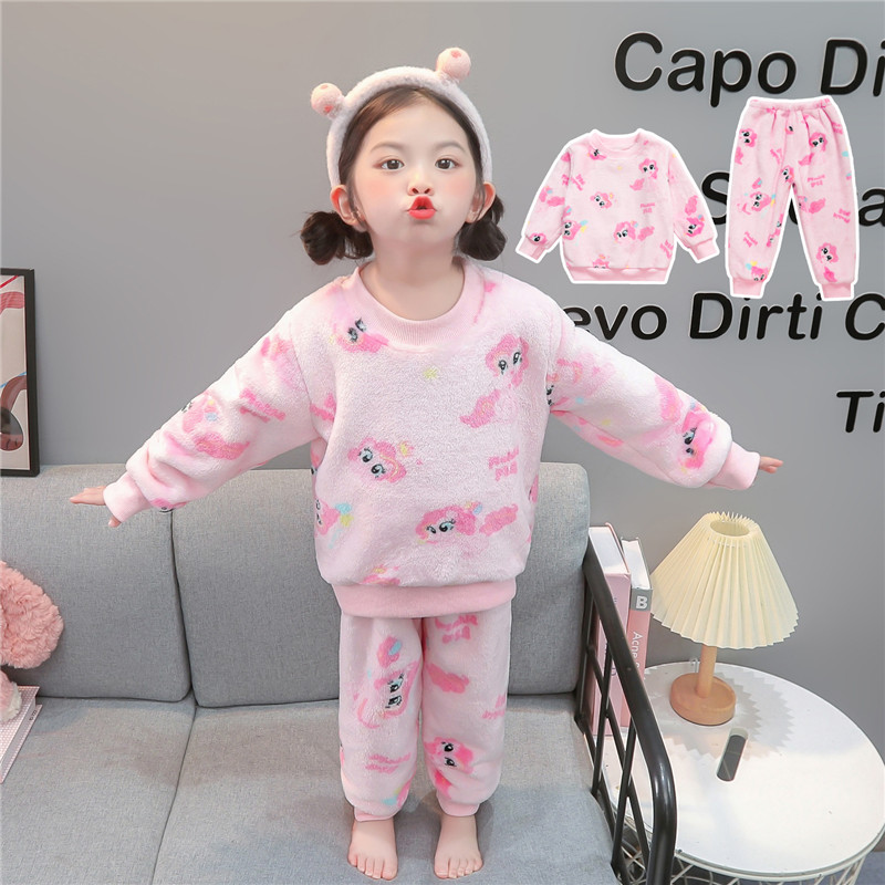 儿童睡衣法兰绒保暖套装