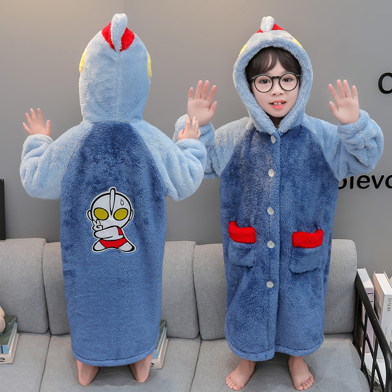 奥特曼衣服男童睡衣秋冬款2025新款儿童珊瑚绒家居服男宝宝法兰绒