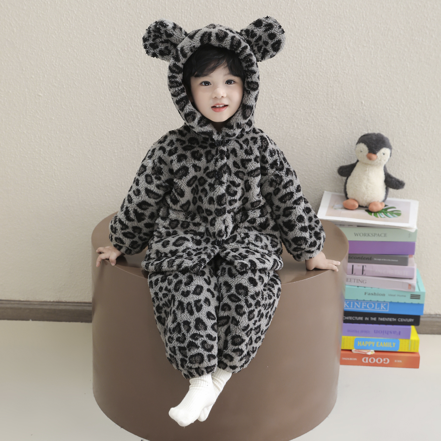 女童睡衣春秋款法兰绒家居服套装