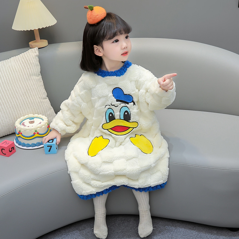 家居服宝宝睡袍女孩婴儿睡裙