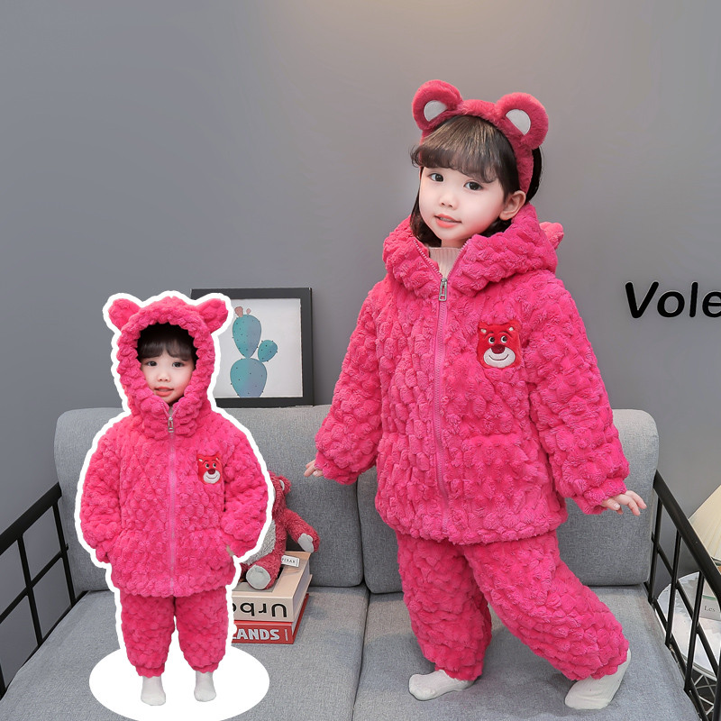 中小童珊瑚绒家居服套装